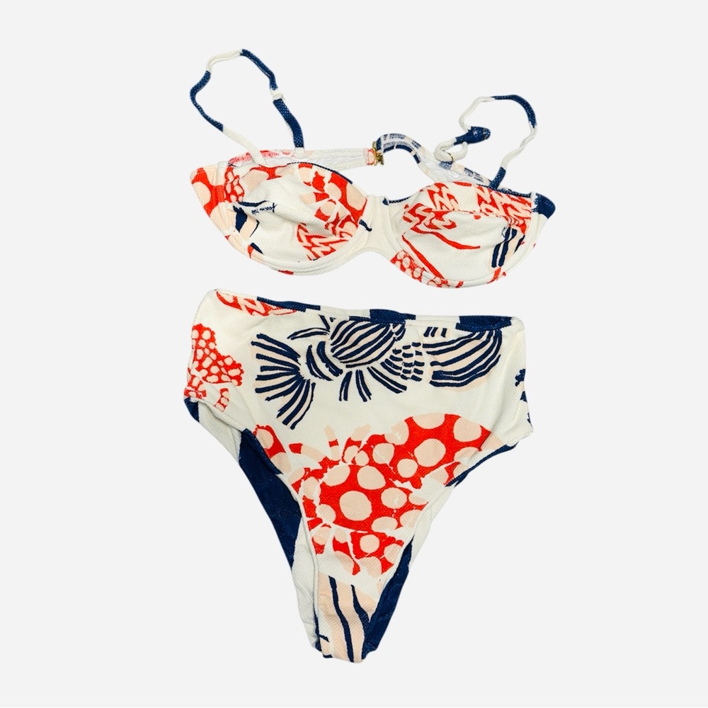 Rare‼️EUC Farm Rio Mixed Lobster High-Waisted Bikini Set (Double Sided Bottoms) - Picture 9 of 12